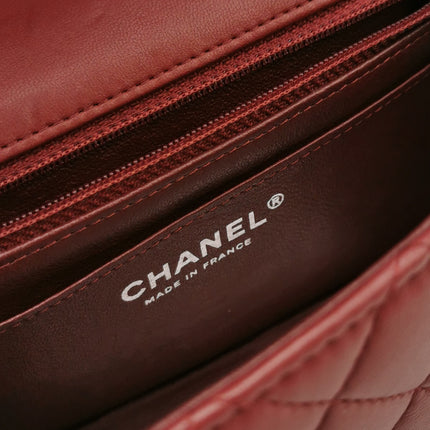 Chanel Classic Flap Rectangular Mini Burgundy Lambskin Silver HW, 2019