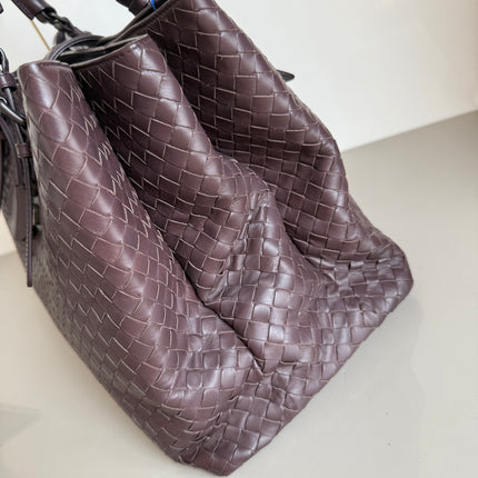 Bottega Veneta Roma Large Intrecciato Nappa Leather Dark Brown 35cm