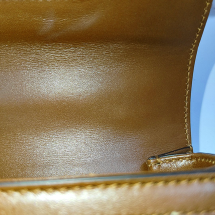 Gucci Bamboo 1947 Mini Brown Leather and Canvas with Glitter Crossbody Bag
