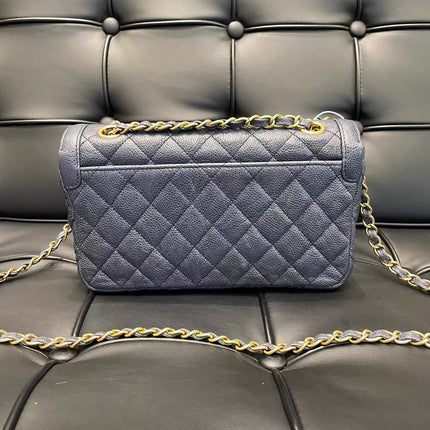 Chanel Paris Limited Small Navy Caviar Leather Gold Hardware 2015-16