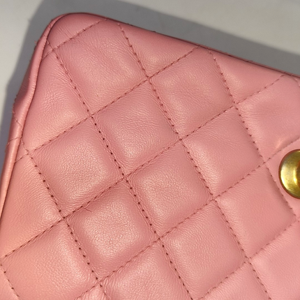 Chanel Classic Flap Rectangular Mini Pink Lambskin Leather Gold Hardware