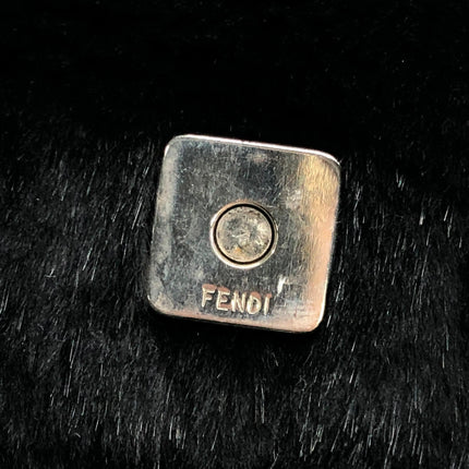 Fendi Mamma Baguette Black Faux Fur Shoulder Bag