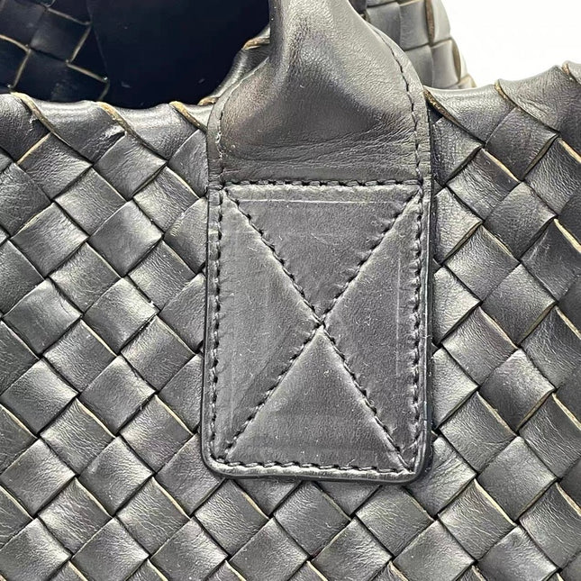 Bottega Veneta Cabat Large Intreccio Leather Tote Bag Black 40cm