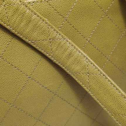 Chanel Vintage Kelly Flap Bag Yellow Caviar Leather 24k Gold Hardware 1997-1999