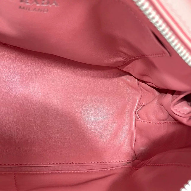Prada Inside Bag Red Crocodile Leather Pink Lambskin Leather Interior Medium