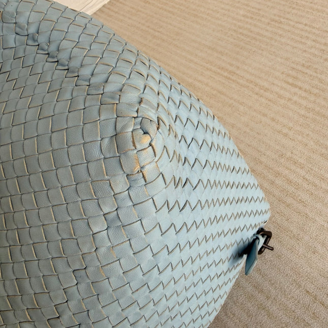 Bottega Veneta Cesta Shopper Tote Intrecciato Blue Leather Medium 40cm
