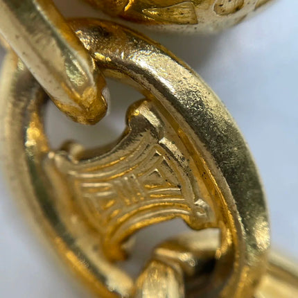Celine 1990s Vintage Gold-tone Triomphe Planet Link Charm Bracelet