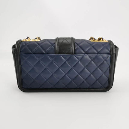 Sold Chanel Elegant CC Flap Bag Navy Black Quilted Medium