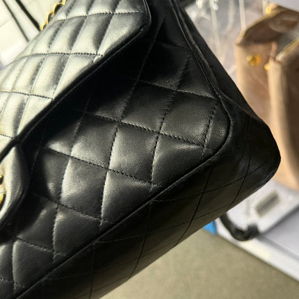 Chanel Classic Flap Medium Black Lambskin Leather Gold Hardware 2009-2010