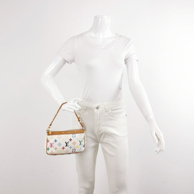 Louis Vuitton x Takashi Murakami Pochette Accessoire White Multicolor