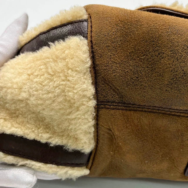 Dior Flight Medium Brown Shearling Leather with Orange Tag Shoulder Bag