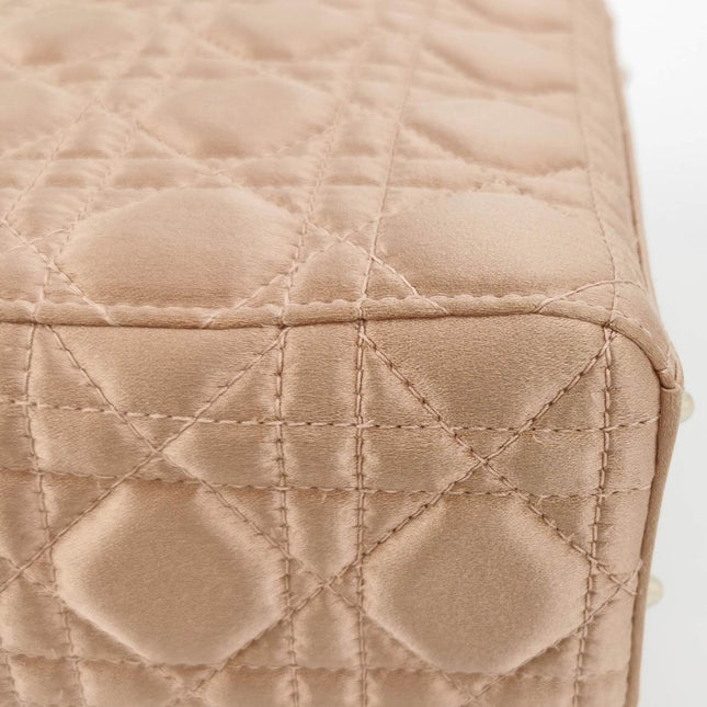 Sold Lady Dior Small My AbcDior 2019 Beige Silk Handbag Crystal Charms