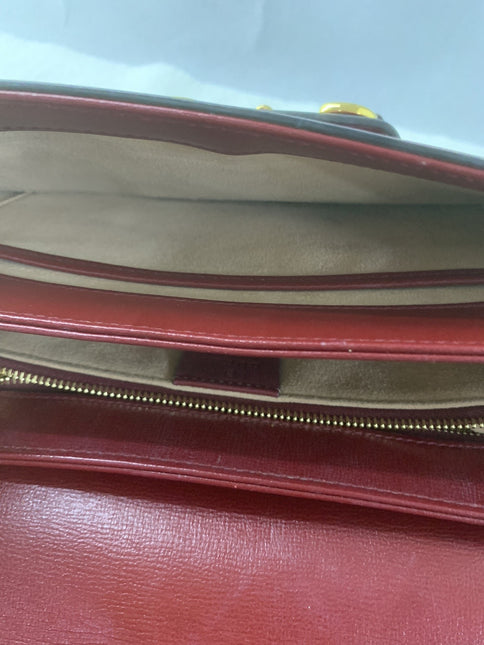 Sold Gucci 1955 Horsebit Leather Shoulder Bag Red Small