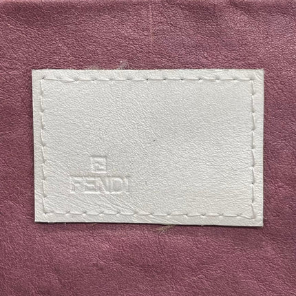 Fendi White Fur FF Logo Flap Shoulder Bag