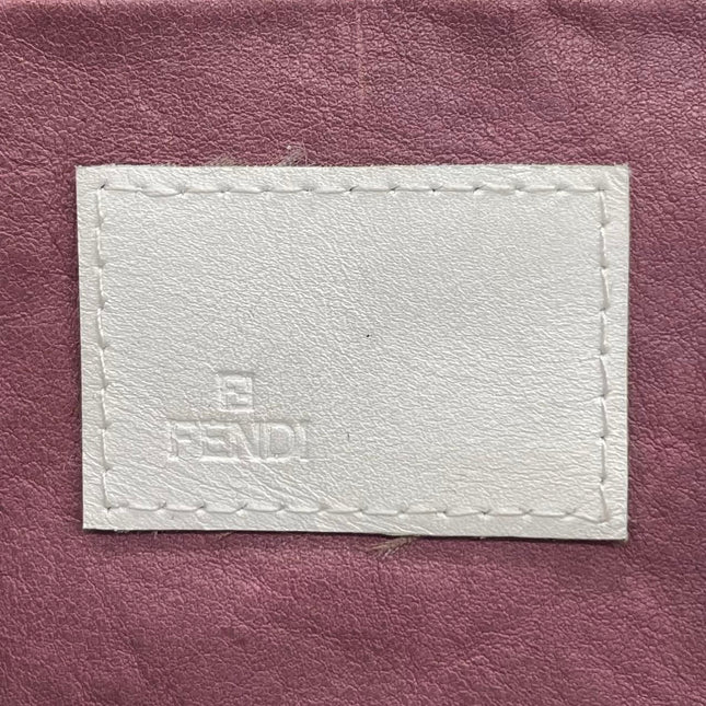 Fendi White Fur FF Logo Flap Shoulder Bag