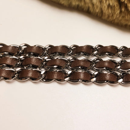 Chanel Fur Flap Bag Brown Grey Chincilla Bag Multi-Layer Chain