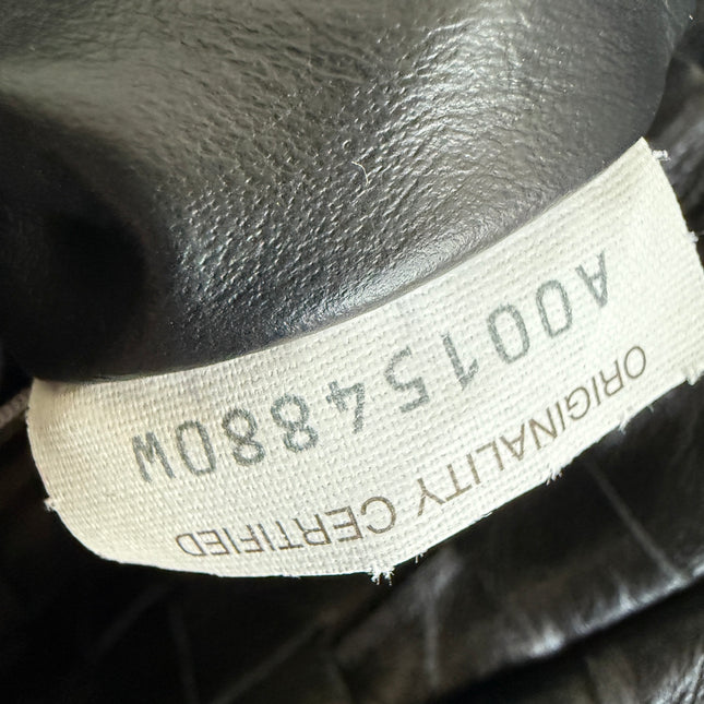 Bottega Veneta Jodie Medium Black Lambskin Leather Silver Hardware