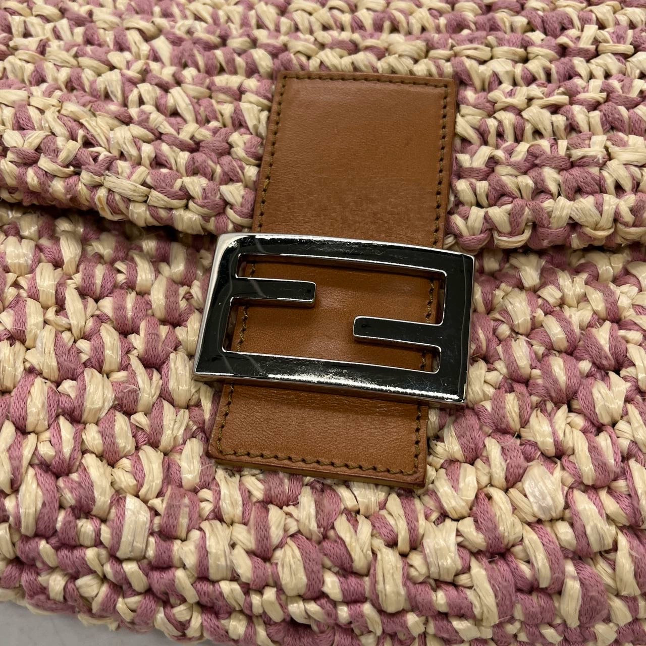 Sold Fendi Baguette Raffia Straw Multicolor Shoulder Bag