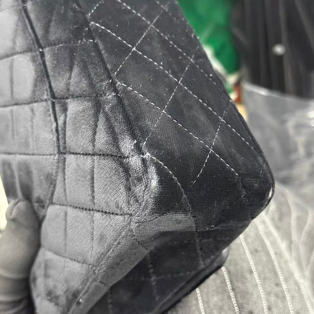 Chanel Classic Flap Medium Black Velvet Gold Hardware, 2014-2015