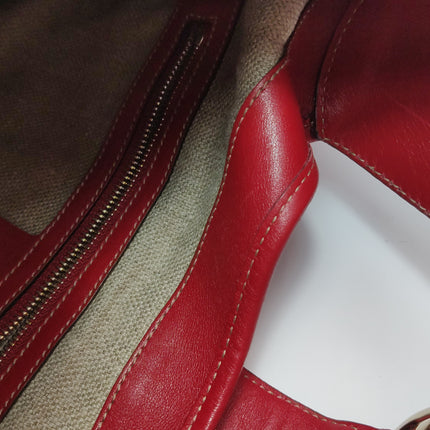 Gucci Jackie Vintage Bouvier Hobo Red Leather with Web Accent