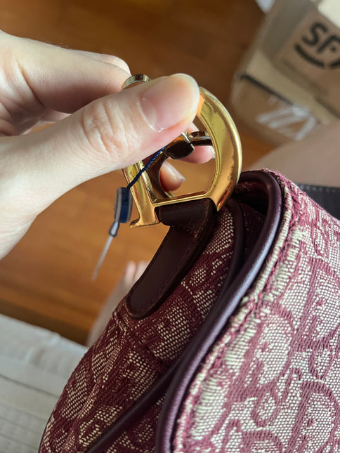Sold Dior Saddle Vintage Red Burgundy Oblique