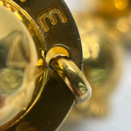 Celine 1990s Gold-tone Triomphe Planet Link Charm Bracelet