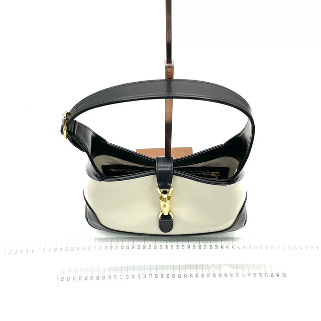 Gucci Jackie 1961 Black & White Leather Bag Small