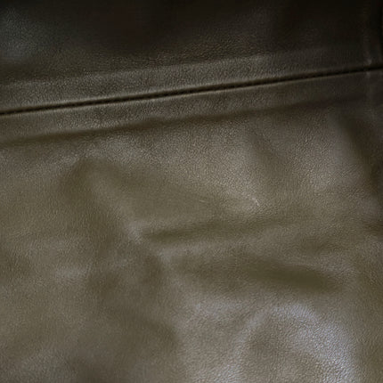 Bottega Veneta Pouch Calfskin Leather Dark Green Large