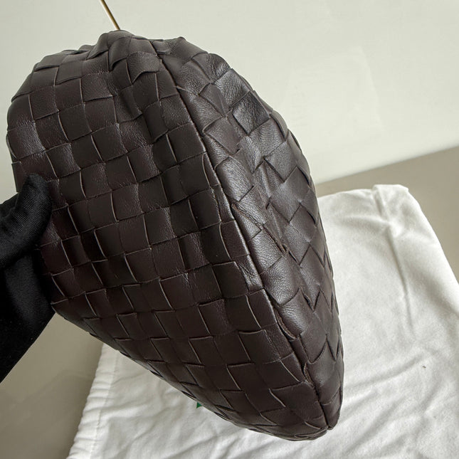 Bottega Veneta Teen Jodie Fondant Dark Chocolate Brown Leather