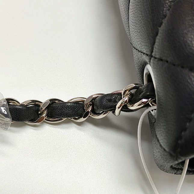 Chanel Classic Flap Mini Black Lambskin Silver Hardware