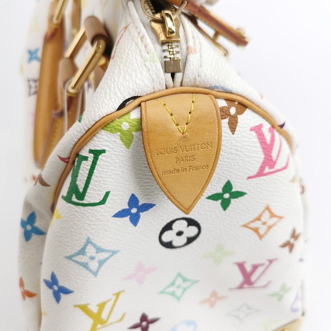 Louis Vuitton x Takashi Murakami Speedy 30 Lock White Multicolor