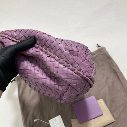 Bottega Veneta Belly Hobo Intrecciato Lambskin Leather Lilac Purple Medium 40cm