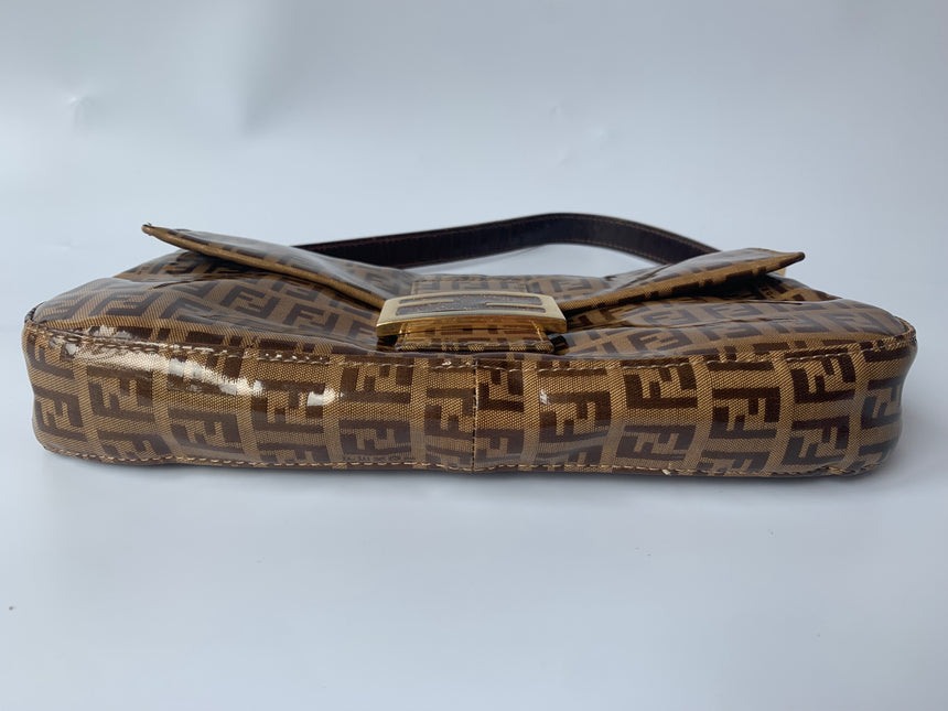 Sold FENDI Baguette Zucchini Print Patent Leather