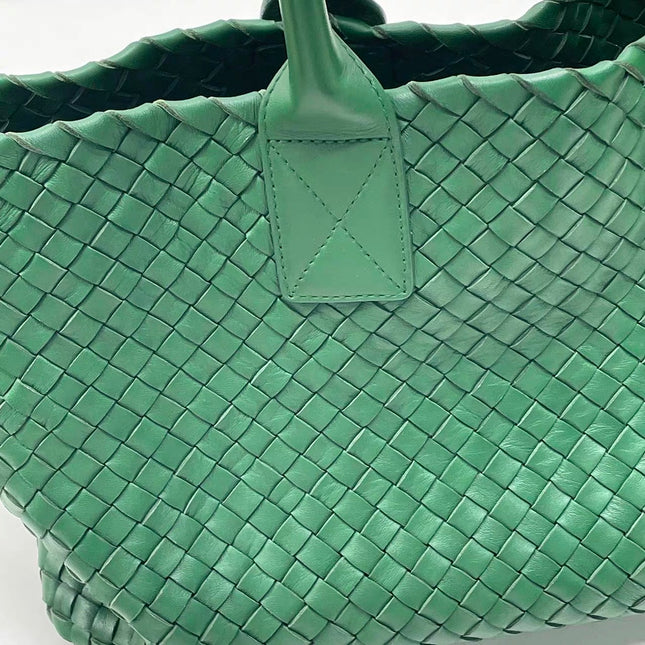 Bottega Veneta Cabat Tote Green Intreccio Leather 40cm