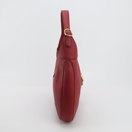 Gucci Jackie 1961 Medium Red Graind Leather Gold Hardware