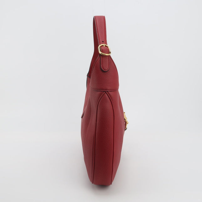 Gucci Jackie 1961 Medium Red Graind Leather Gold Hardware