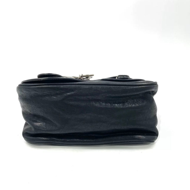 Sac bandoulière Dior Vintage Gaucho mini en cuir noir