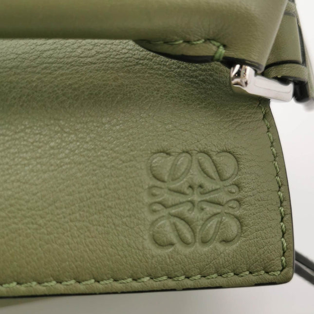 Sold Loewe Puzzle Mini Green Calfskin Leather Crossbody Bag