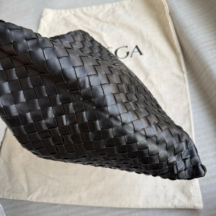 Bottega Veneta Hop Black Intrecciato Leather Maxi Hobo Bag 54cm