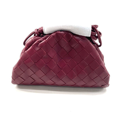 Bottega Veneta Pouch Mini Intrecciato Burgundy Leather Crossbody Bag