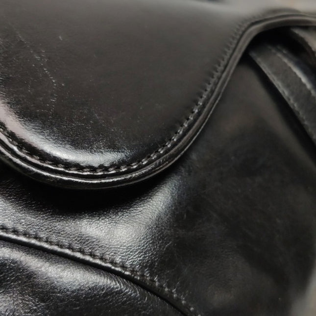 Sold Dior Saddle Vintage 2000 Goatskin Leather Black with Gold Hardware
