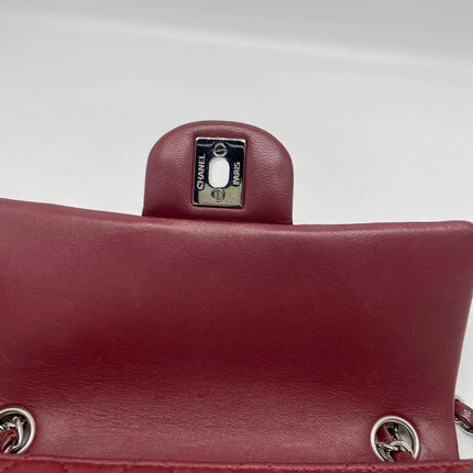 Chanel Classic Flap Rectangular Mini Burgundy Lambskin Silver HW, 2019