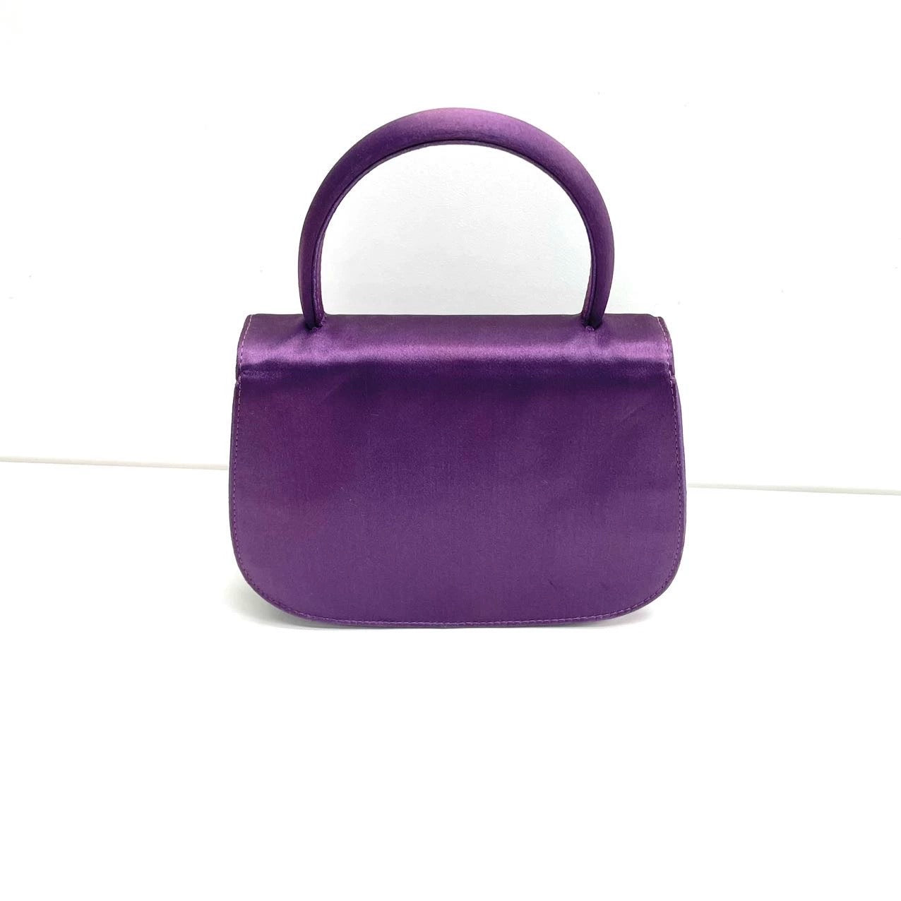 Gucci Horsebit Night Super Mini Purple Satin Top Handle Bag with Strap