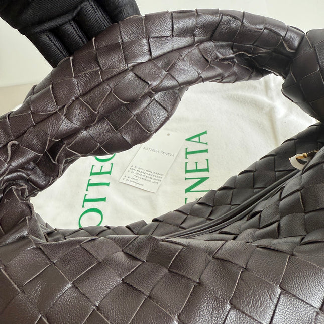 Bottega Veneta Teen Jodie Fondant Dark Chocolate Brown Leather