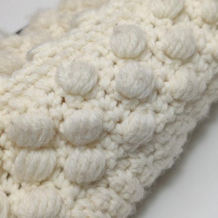 Fendi Baguette Bag White Crochet Knit Wool Pompom Shoulder Bag
