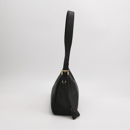 Prada Aimée Black Medium Calfskin Leather Shoulder Bag