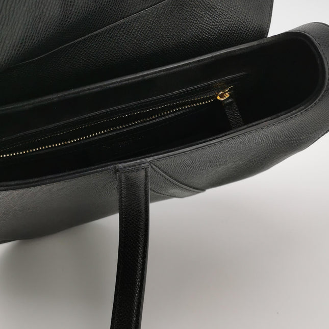 Dior Saddle 2020 Medium Grained Calfskin Leather Bag Black