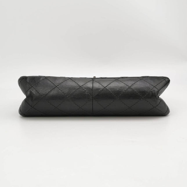 Sold Chanel 2.55 Flap Bag Large Shiny Calfskin Leather Black