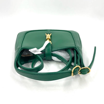 Gucci Jackie 1961 Mini Handbag in Green Leather with Adjustable Strap