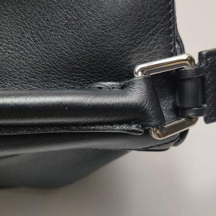 Loewe Puzzle Small Black Smooth Leather White Logo With Metal Feet 2016